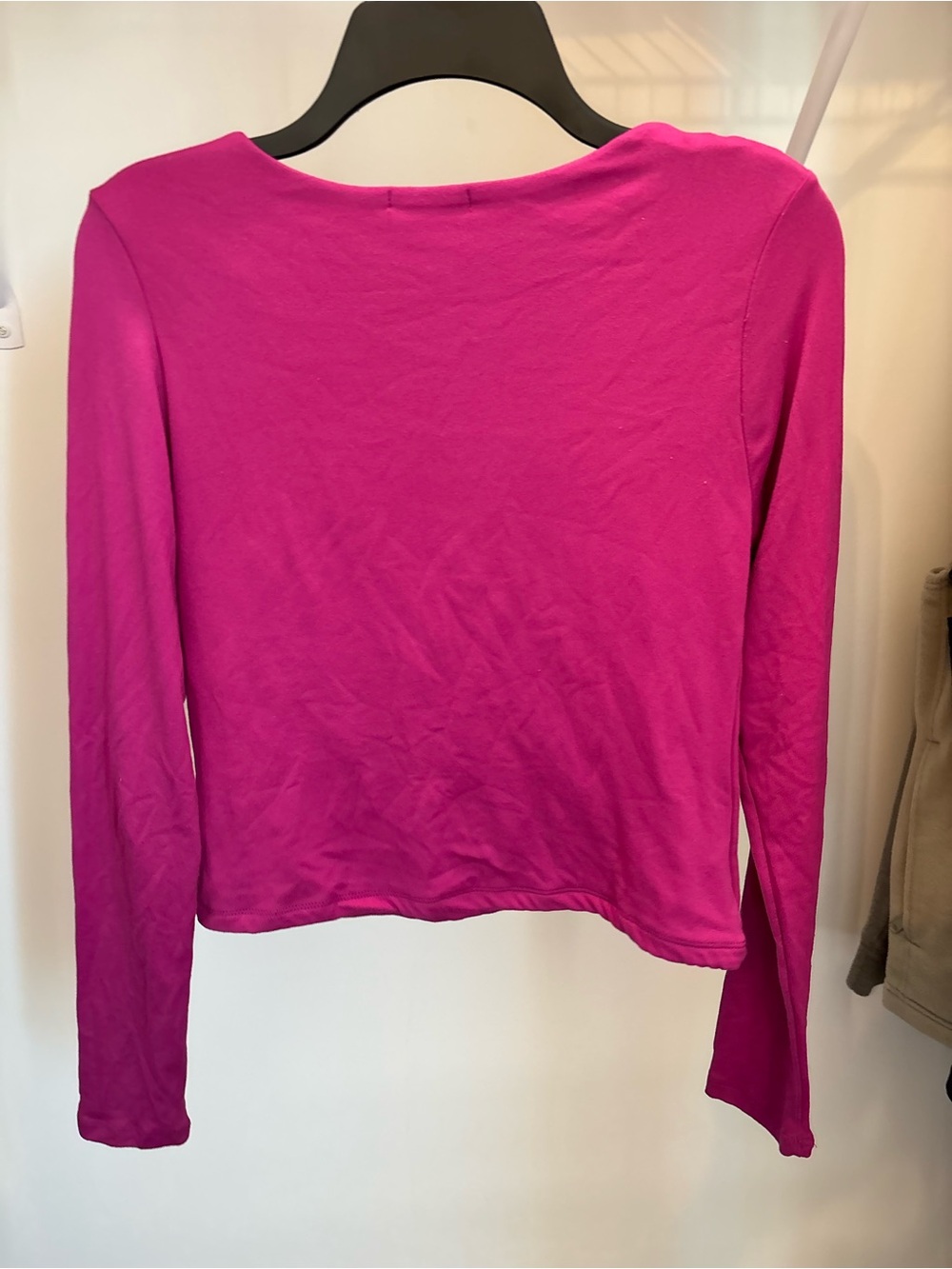 Eileen Fisher Long-Sleeve Crewneck Tee in Fuchsia - Picture 3 of 3